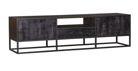 Tv meubel Denver Black 180 cm | Mangohout en staal