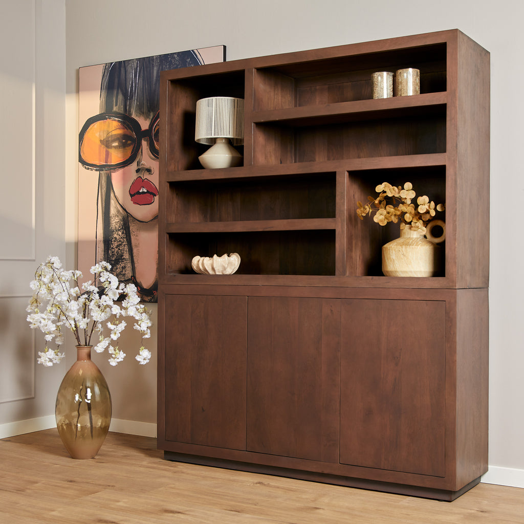 Vakkenkast Brussel Walnut XL | 160 cm