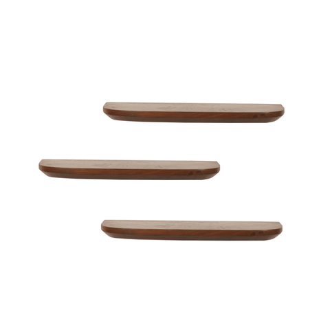 Wandplank Gusta Walnut | 60 cm | Set van 3